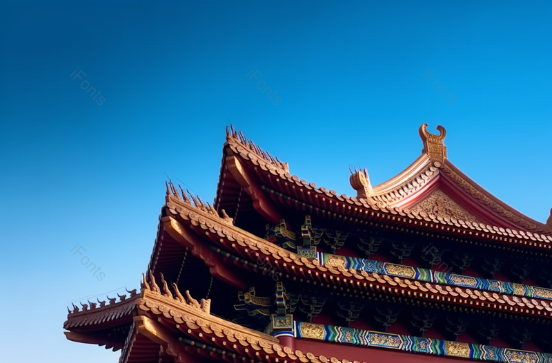中式建筑武昌黄鹤楼金色琉璃瓦顶飞檐摄影图,高清,摄影图,摄影图片,图片大全,摄影图免费下载